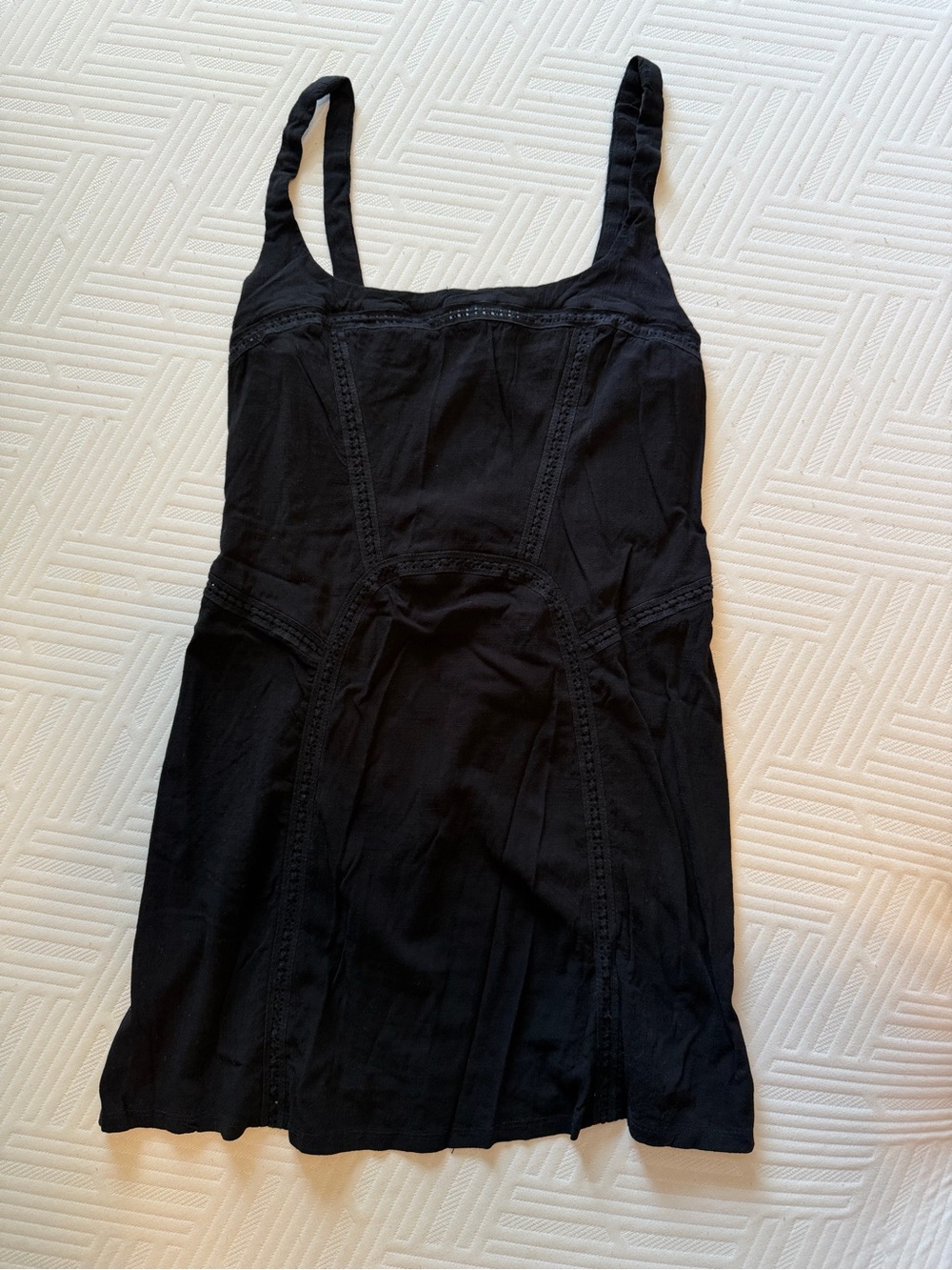 Free People Black Lace-Trim Sleeveless Top